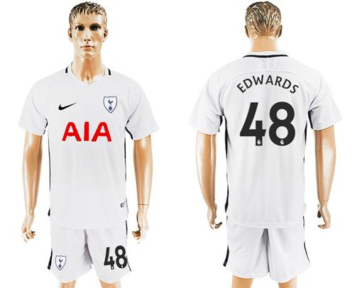 Tottenham Hotspur #48 Edwards White Home Soccer Club Jersey